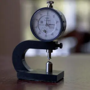 A measuring device on a table.